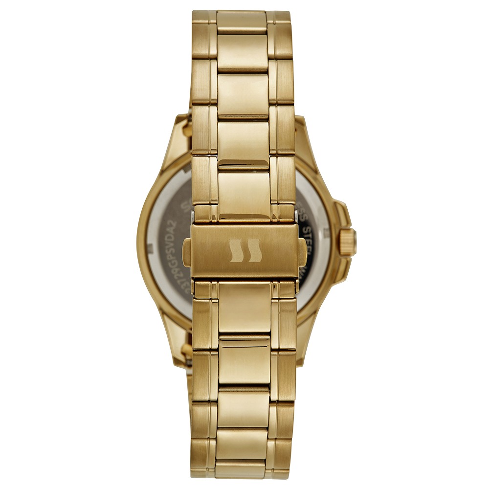 Relógio Seculus Masculino Aço Dourado Calendário