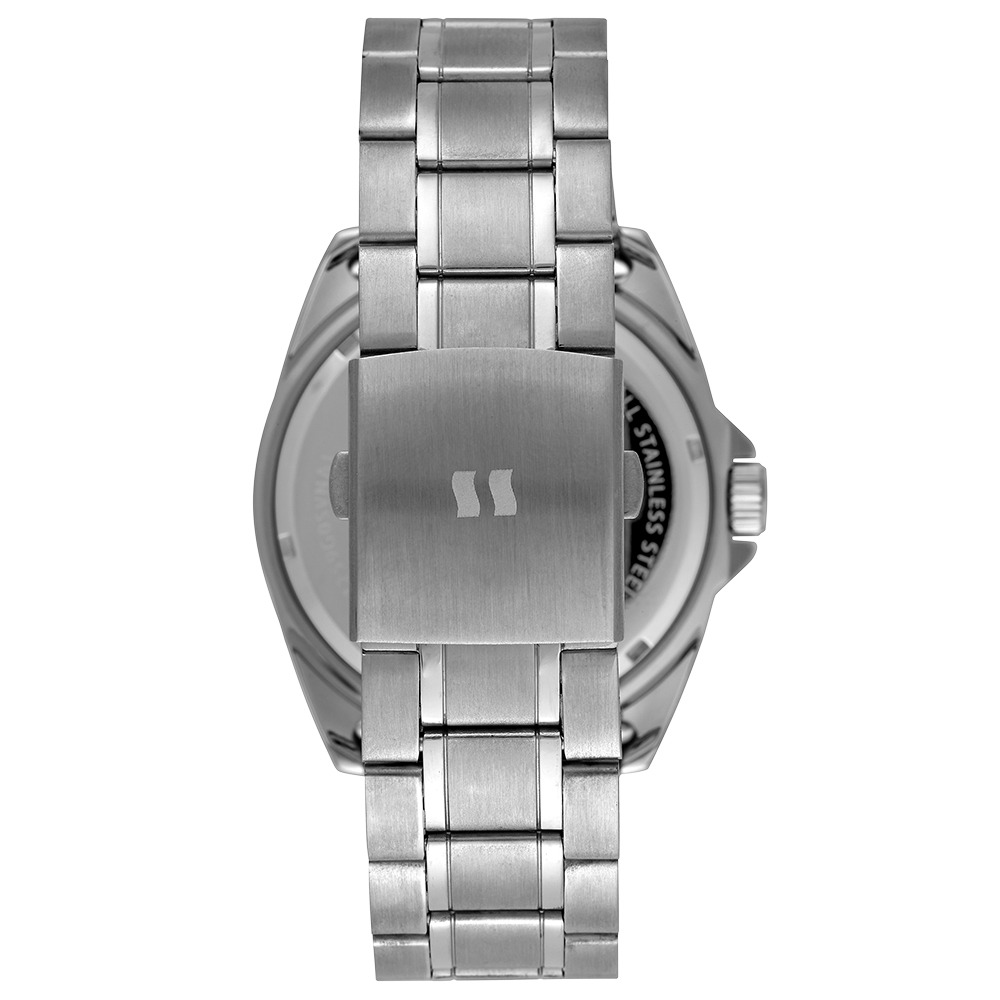 Relógio Seculus Masculino Aço Visor Azul e Calendário Prata