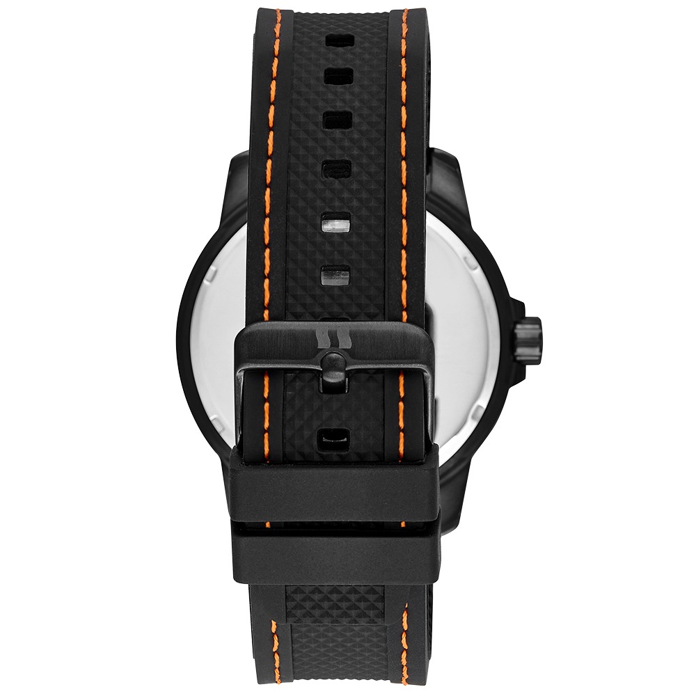 44223GPSVPU4 Relógio Seculus Masculino Silicone e Pespontos Laranja