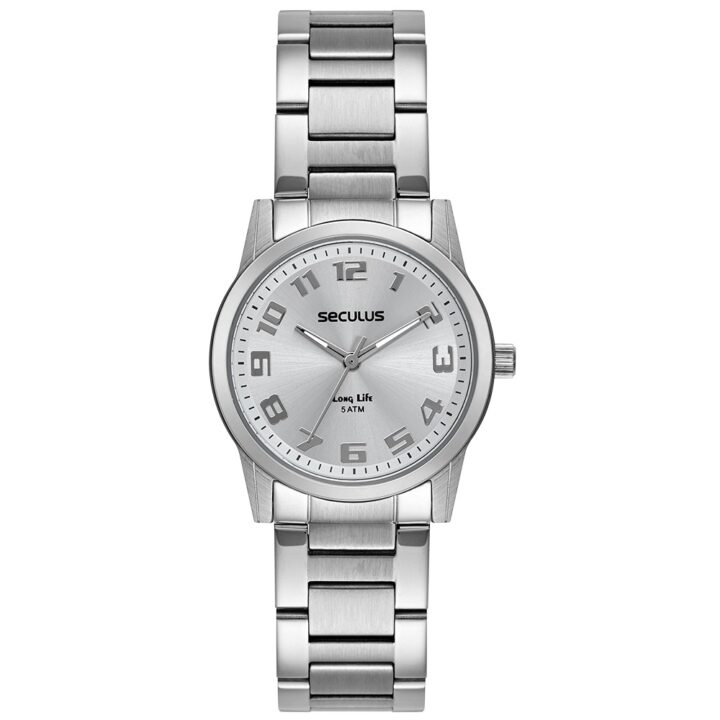 20954L0SVNA4 Relógio Seculus Feminino Aço Casual Prata