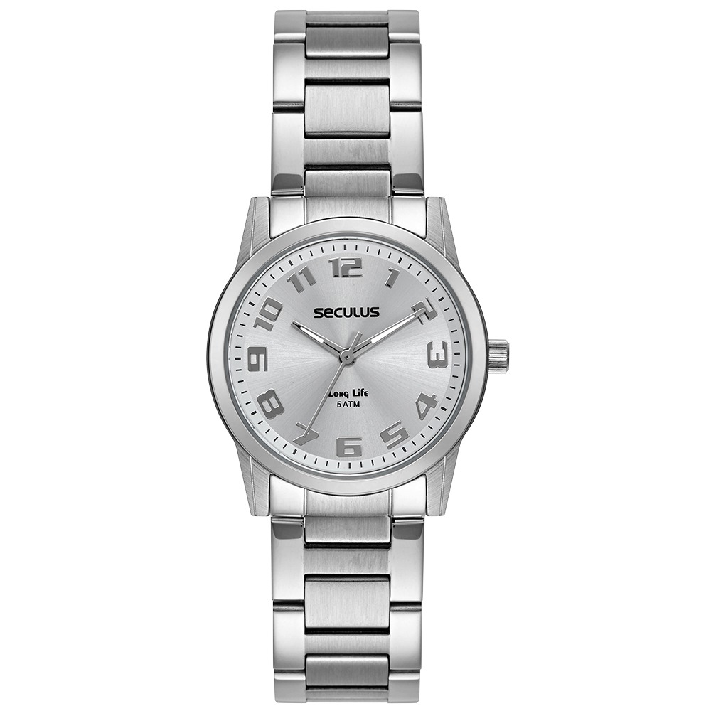 20954L0SVNA4 Relógio Seculus Feminino Aço Casual Prata