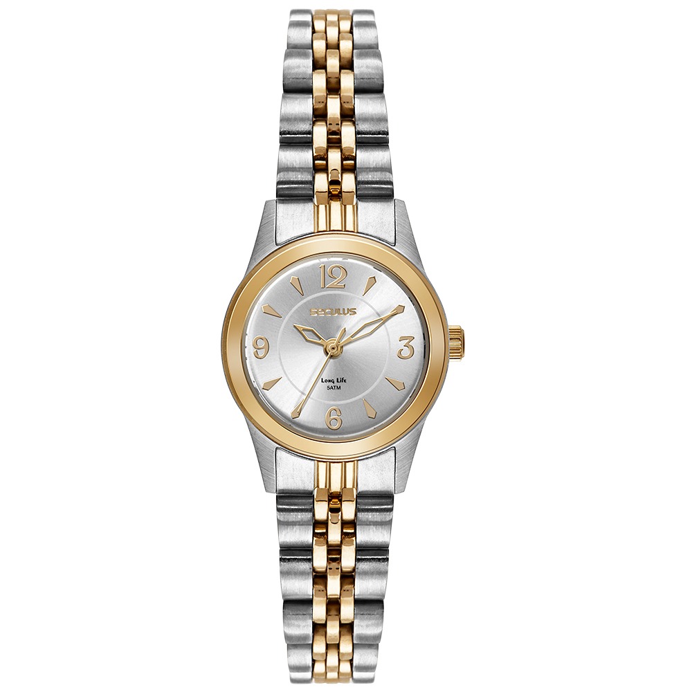 Relógio Seculus Feminino Bicolor