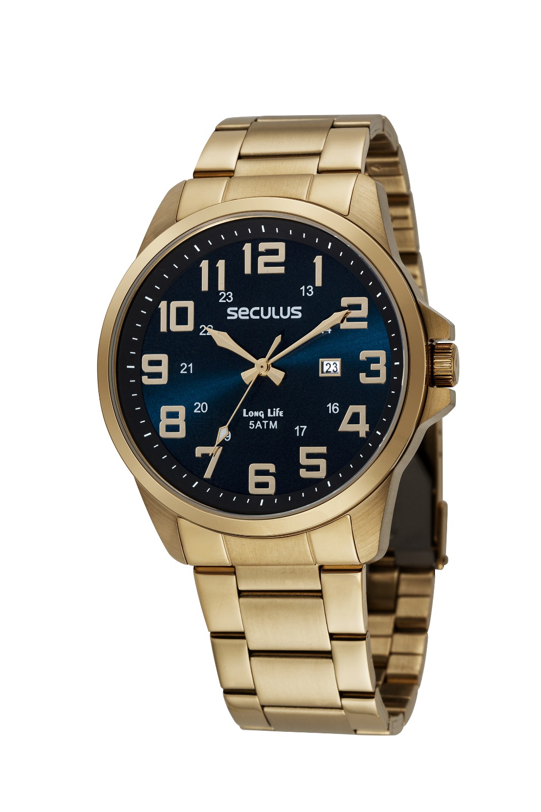 Relógio Masculino Long Life Dourado
