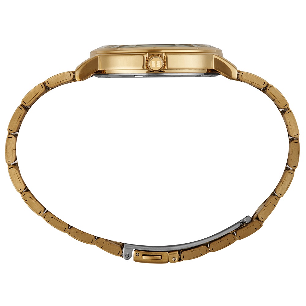 Relógio Seculus Feminino Dourado com Vidro Facetado