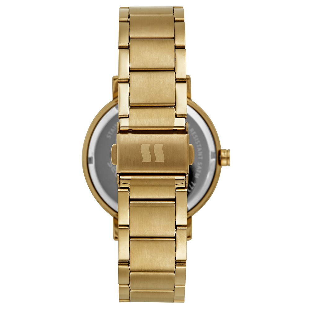 77319LPSVDS1 Relógio Seculus Feminino Dourado Visor Amplo com Pedras