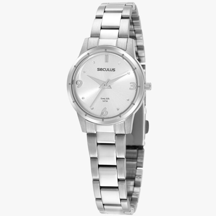 44088L0SVNA3 Relógio Seculus Feminino Casual Prata