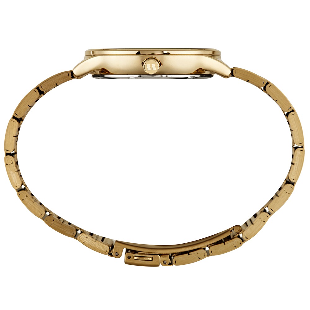 77264LPSVDS1 Relógio Seculus Feminino Madrepérola Cristais Dourado