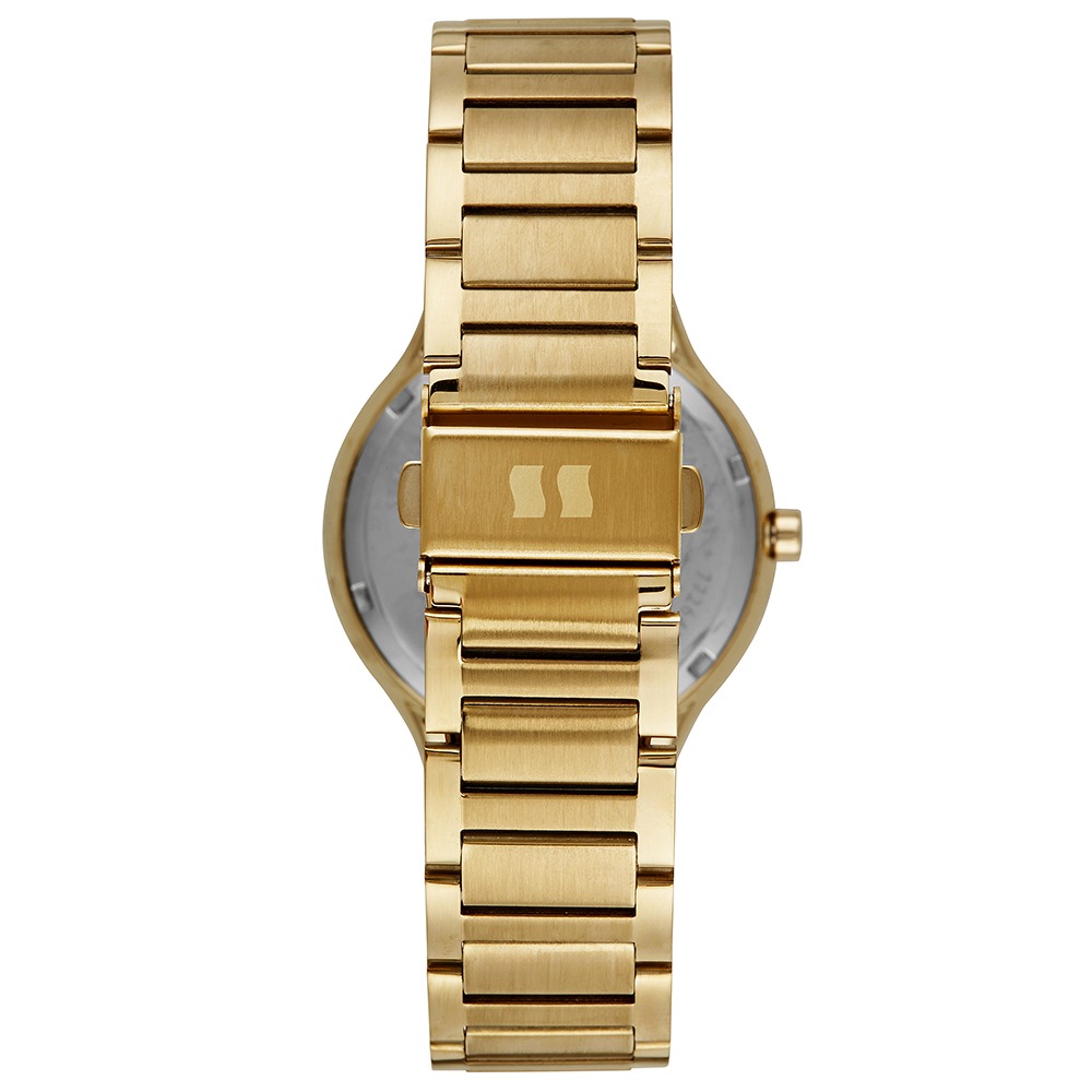 77264LPSVDS1 Relógio Seculus Feminino Madrepérola Cristais Dourado