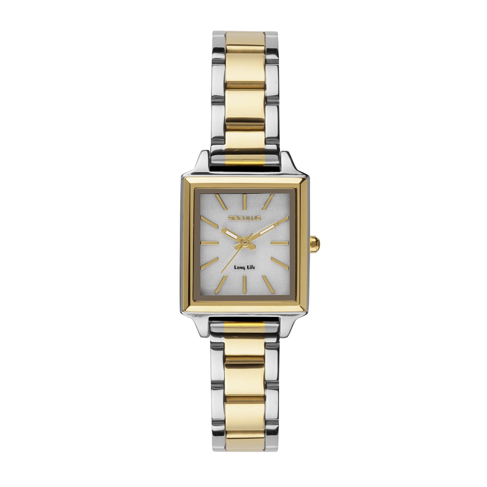 44338LPSVBA2 Relógio Seculus Feminino Bicolor Marcação Completa