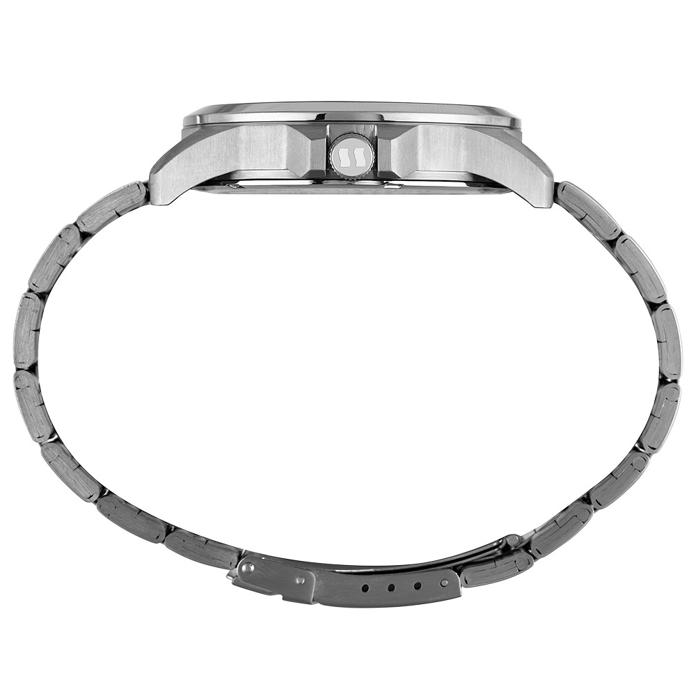 Relógio Seculus Masculino Prata com Visor Texturizado Preto