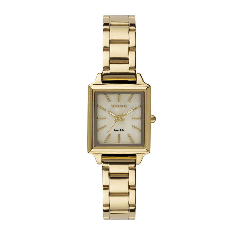 Relógio Feminino Quadrado Dourado