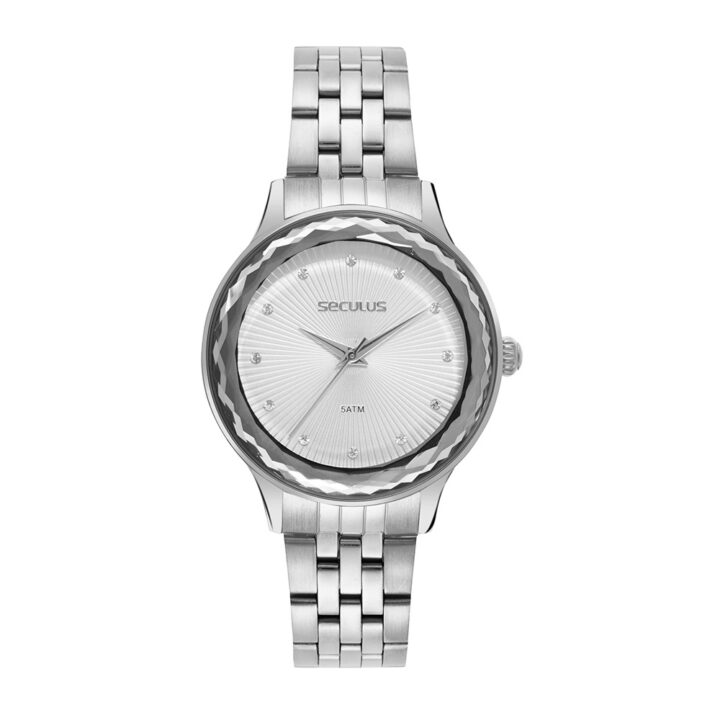 44334L0SVNS2 Relógio Feminino Prata Clássico Dial em Cristais