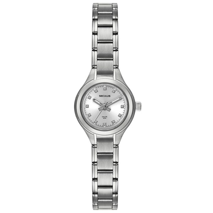 44190L0SVNA2 Relógio Seculus Feminino Cristais Prata