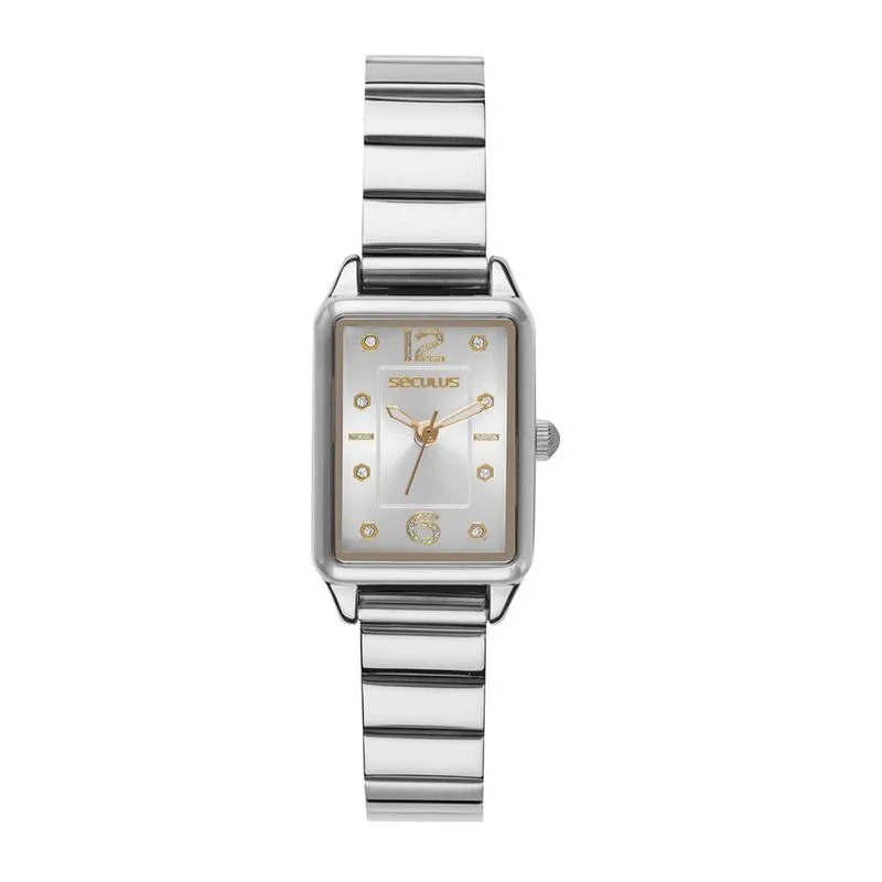 Relógio Seculus Feminino Prata Moderno