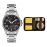 44198G0SVNA1 Kit Relógio Seculus Masculino Calendário Prata