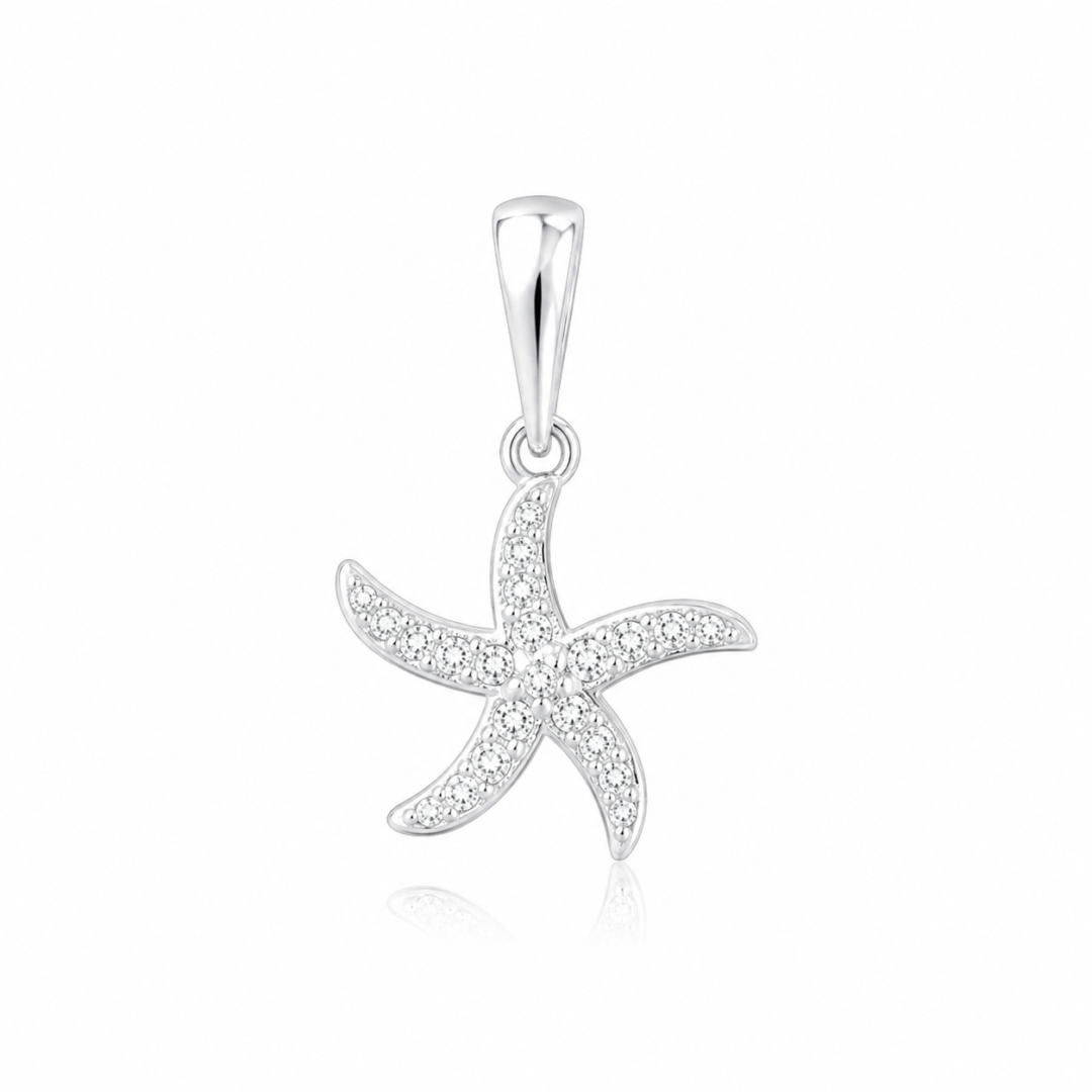 Pingente Estrela Do Mar Cravejada Prata 925