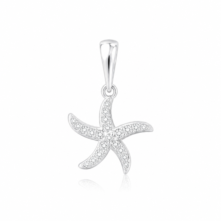 PINGENTE ESTRELA DO MAR CRAVEJADO Pingente Estrela Do Mar Cravejada Prata 925
