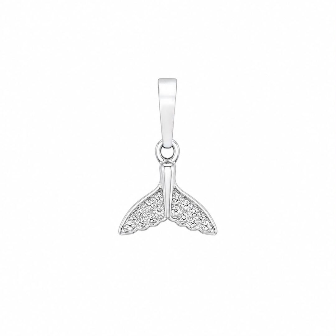Pingente Cauda de Sereia Cravejada Prata 925