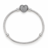 PULSEIRA PARA BERLOQUE PB4 Pulseira Para Berloque Coração Cravejado Prata 925